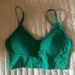 Green sports bra